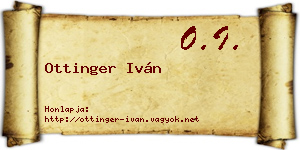 Ottinger Iván névjegykártya